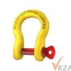 Shackle bow 4.75 tonne safety yellow red pin